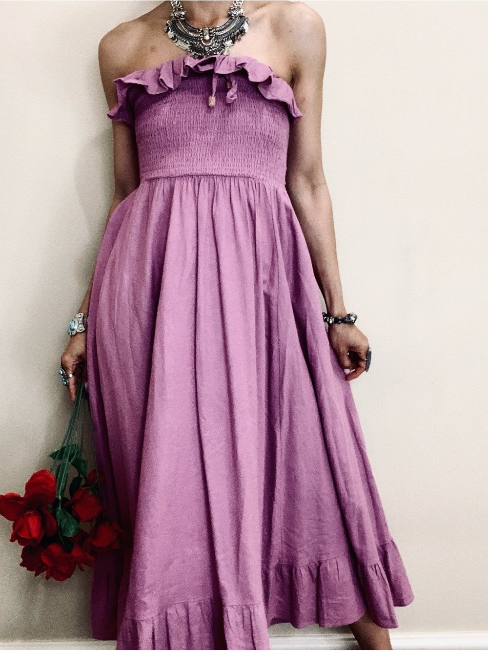 Brand new free people linen maxi dress size M - Picture 3 of 11